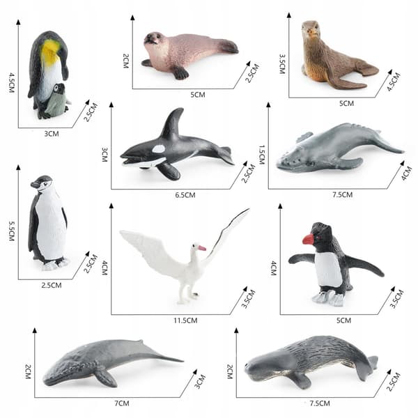 10x Antarctica Ocean Animal Play Set Realistic Animals Model Play Set Learning