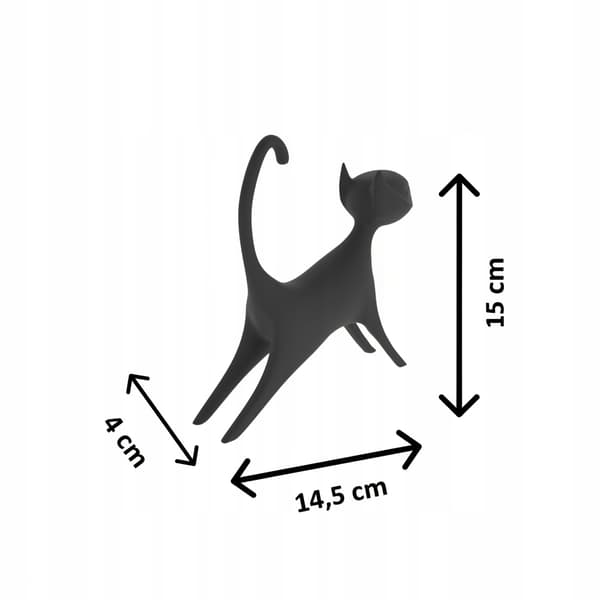DECORATIVE FIGURINE: MINIMALIST CAT STRETCHING – MANY COLOURS