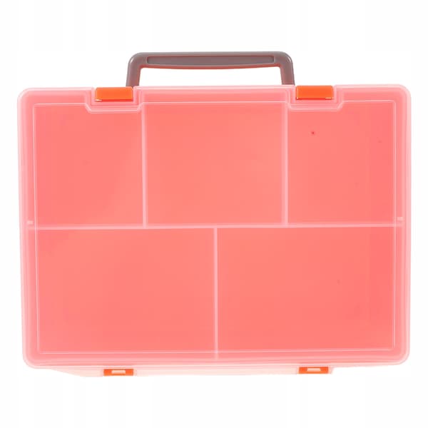 STORAGE BOX FOR BUILDING BLOCKS WITH A TRAY AND A SECURE LID THAT CLOSES WITH