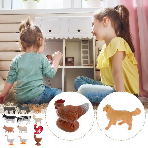12 SMALL FARM ANIMAL FIGURINES, TABLE AND HOME DECOR
