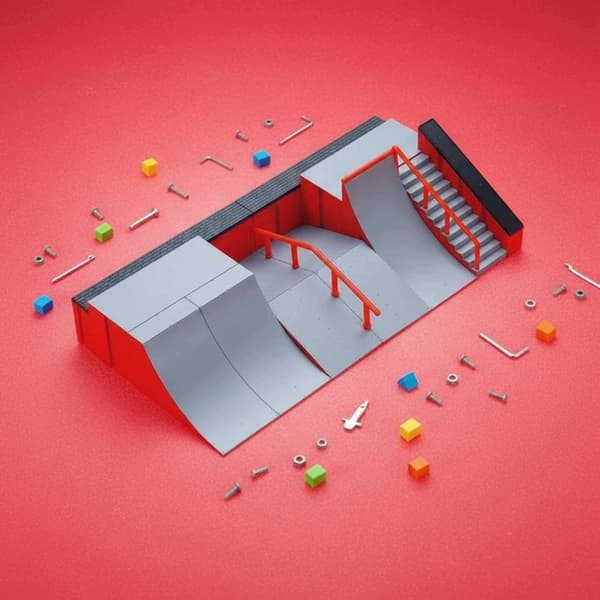 Fingerboard Skate Arena Tabletop Display Play Compact Finger Skateboard B