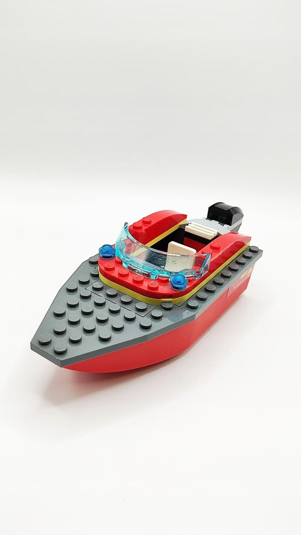 Lego bricks: boat, motorboat, rescue boat