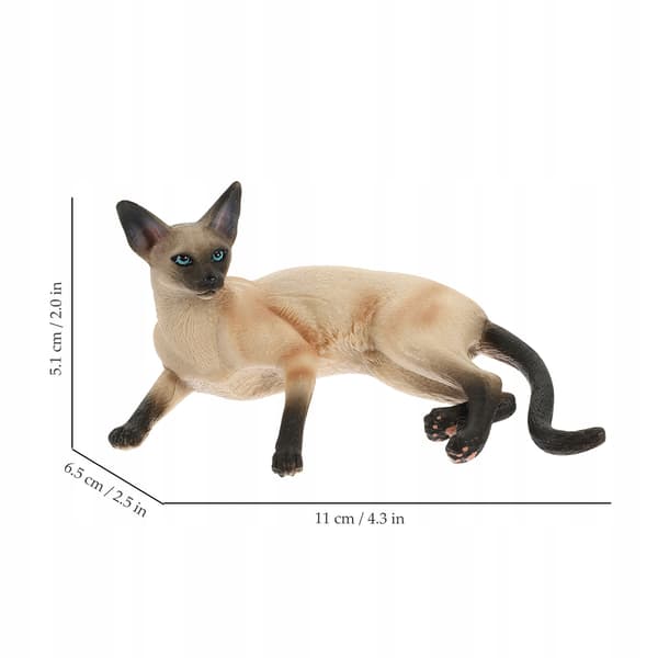 MULTICOLOURED SIAMESE CAT ORNAMENT MADE OF PLASTIC