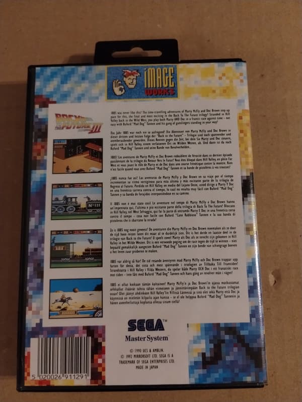 The game BACK TO THE FUTURE PART III for the Sega Master System
