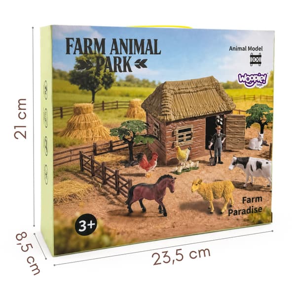 FARM SET WITH ANIMAL FIGURINES
