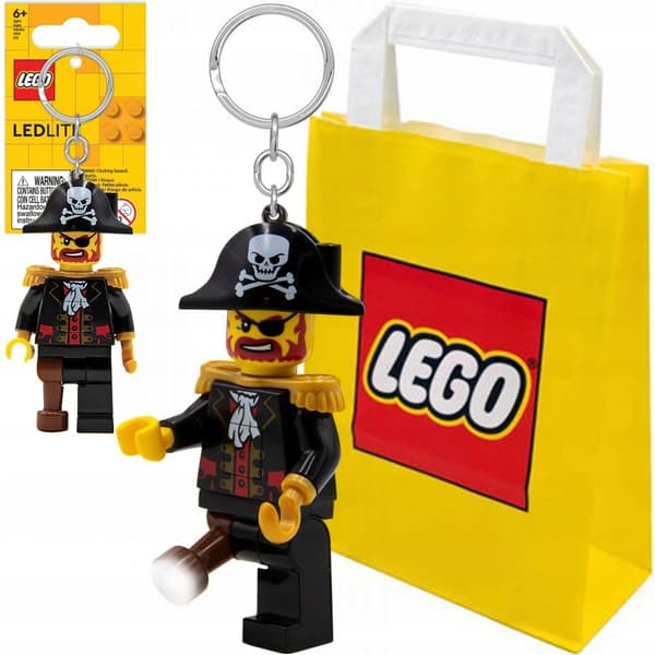LEGO PIRATES REDBEARD PIRATE LED TORCH KEYRING + GIFT BAG