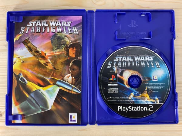 STAR WARS STARFIGHTER game disc – very good condition, complete set, ANG, PS2