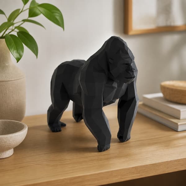 LOW-POLY GORILLA FIGURINE – HOME DECOR FOR A SHELF – MANY COLOURS