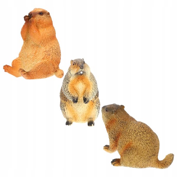 3 PLASTIC MARMOT MODELS, EDUCATIONAL FIGURINES
