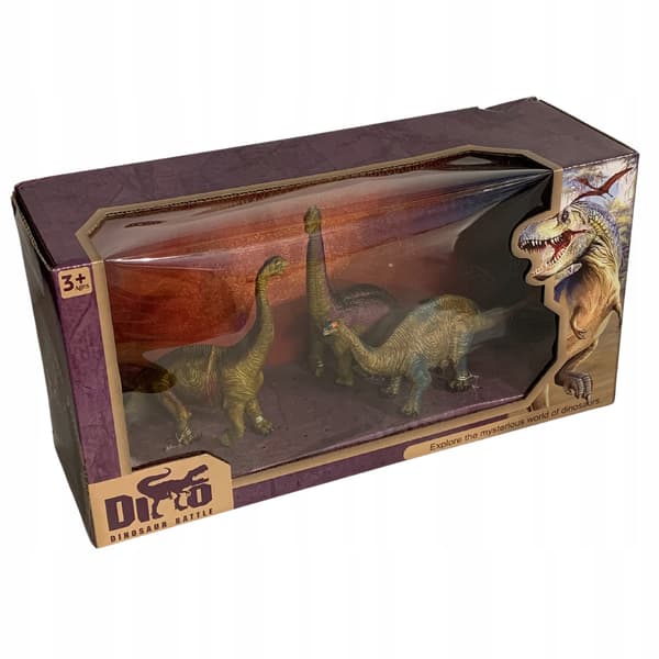 Dinosaur Set: 3 Figures – Realistic Details, Compact Sizes