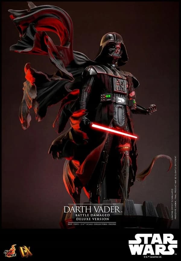Darth Vader Battle-Damaged Star Wars Deluxe Version 1/6 Scale Figure, 35 cm