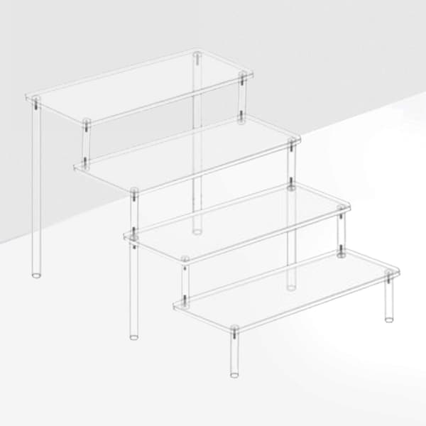 Acrylic display shelf – Riser Doll Clay Figurine Display – 4-tier wedding tray
