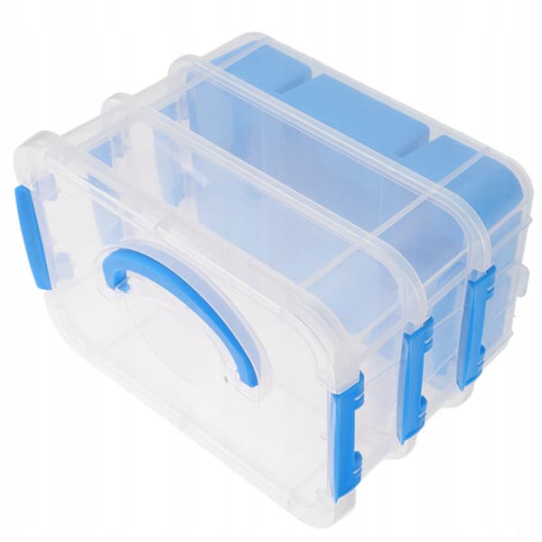 PLASTIC DESK ORGANISER FOR CREATIVE SUPPLIES WITH COMPARTMENTS