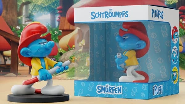 12 cm resin Smurf Fireman figurine