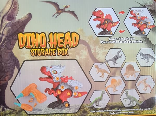 DINOSAUR SET: DINOSAUR HEAD, STORAGE CASE WITH ACCESSORIES