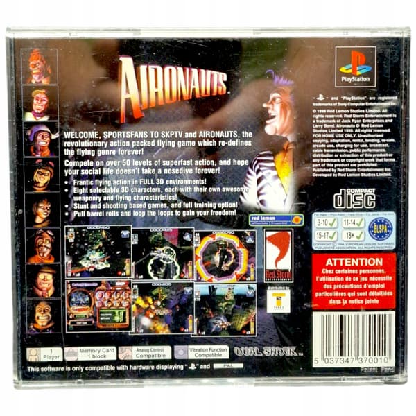 AIRONAUTS game for Sony PlayStation (PSX, PS1, PS2)