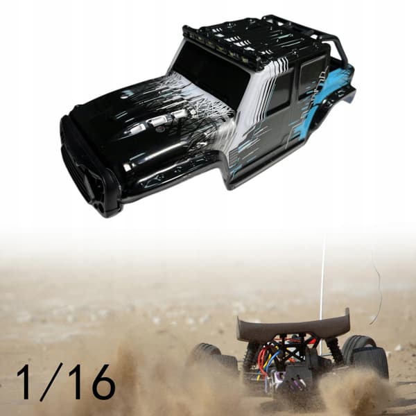 DIY RC Car Shell Canopy – Thickened RC Car Body Modification, Black and Blue