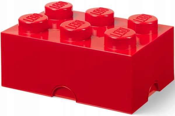 LEGO 6-Brick Container, 2x3 Brick Box, Large, RED