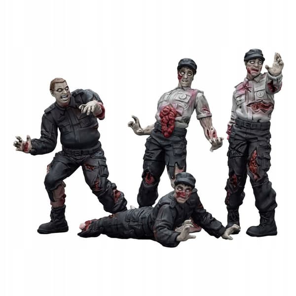 Zombie Dark Source bodyguard figurines, set of 4, 8 cm