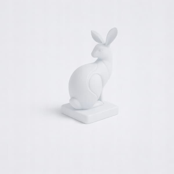 DECORATIVE FIGURINE: RABBIT SITTING ON A STAND – MANY COLOURS