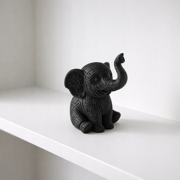 DECORATIVE ELEPHANT FIGURINE WITH ENGRAVING, 3D DESIGNS, MANY COLOURS