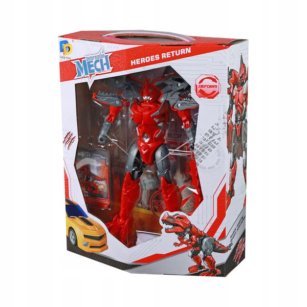 Red fold-out dinosaur robot