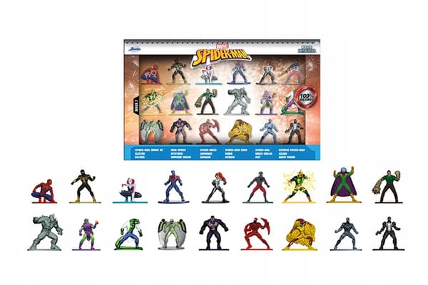 Jada Toys Marvel Nano Pack Figures – 18 Pieces, 4 cm, Multicoloured Action Figures