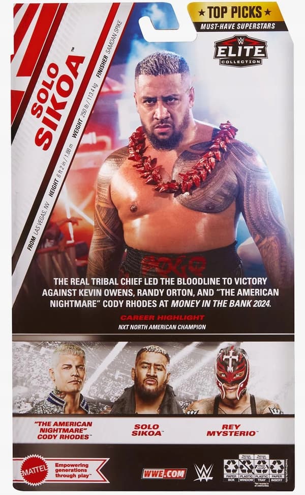 MATTEL WWE Elite Top Picks Solo Sikoa Figure