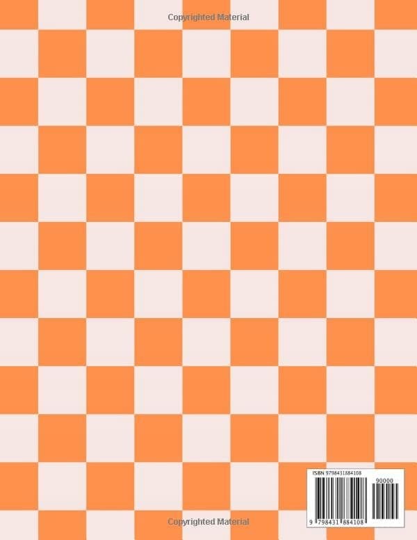 Checkered Notebook:: Aesthetic Orange Retro Notebook, 110 Lined Pages - La