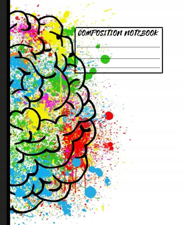 Brain Composition Notebook: 7.5 by 9.25 inches, 100 pages, wide-ruled interior