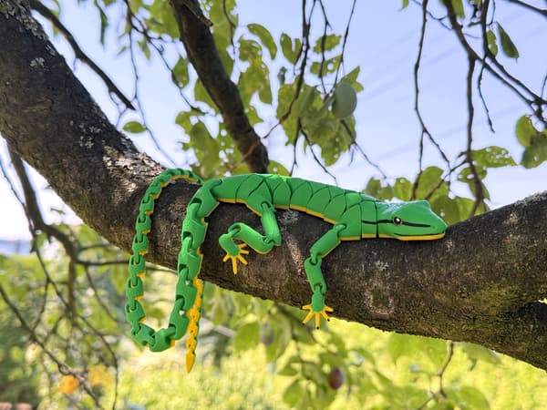 3D Long-tailed Lizard, 46 cm – flexible figurine, terrarium decoration