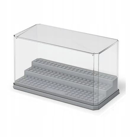 Display Case, Transparent, 3-tier box for figurines, Grey