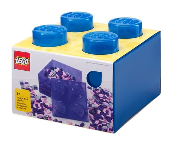 LEGO STORAGE BOX FOR BRICKS, 4-PIECE SET, TRANSPARENT BLUE, 25 cm, 40090805