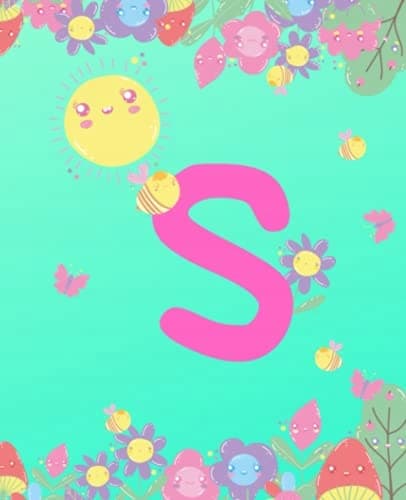 S: Adorable Monogram Initial "S" Composition Notebook for Girls: (7.5 x 9