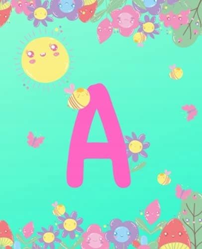 A: Adorable Monogram Initial "A" Composition Notebook for Girls: (7.5 x 9
