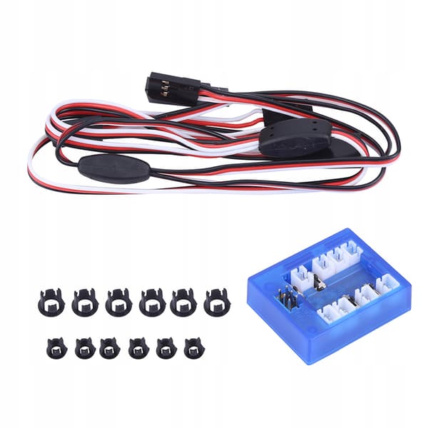 Set of 12 LED lighting systems – Simulation – Flashing lights – RC lamps – Action