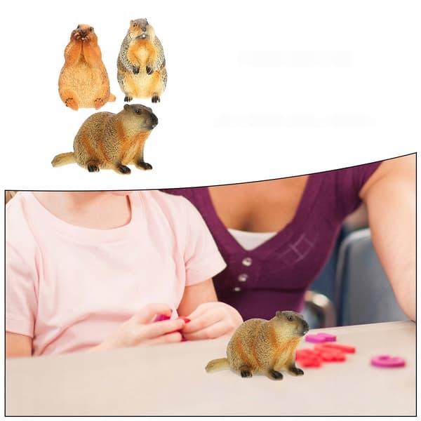 3 PLASTIC MARMOT MODELS, EDUCATIONAL FIGURINES