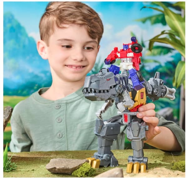 TRANSFORMERS CYBERWORLD GRIMLOCK CHOMP & BATTLE TRANSFORMING FIGURINE