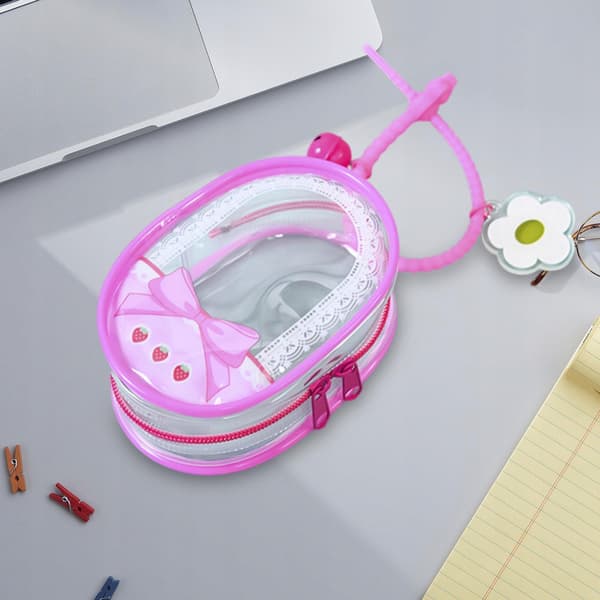 Clear figures Fani display bag featuring a PVC handle Portable with a buckle