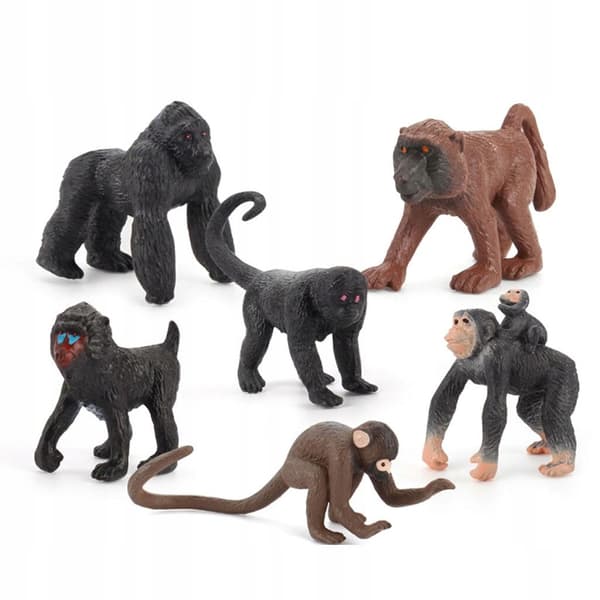 Set of 6 Chimpanzee Simulation Figurines – Educational