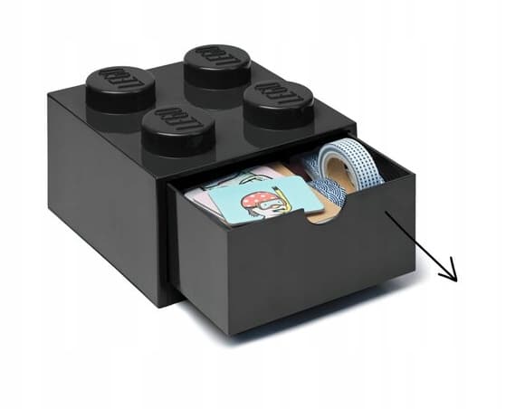 LEGO DESK STORAGE UNIT WITH DRAWER, 4 BLACK BRICKS 40201733