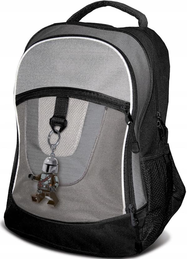 LEGO STAR WARS KEYRING FLASHLIGHT MANDALORIAN FIGURINE KEYRING + BAG