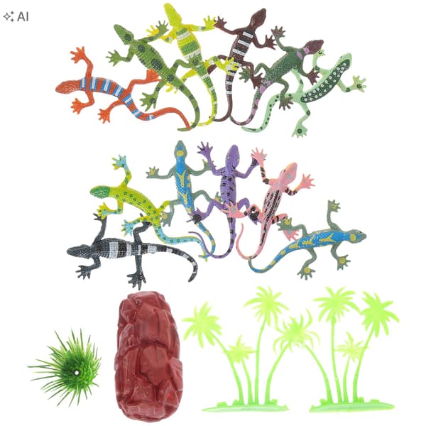 12-PIECE REALISTIC MINI LIZARD SET, COOL REPTILE MODELS