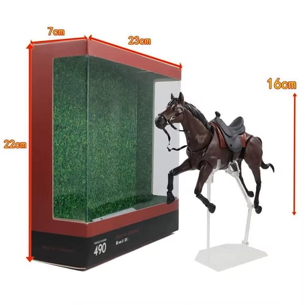 Pony figurine – Action figure model, poseable, home décor – brown