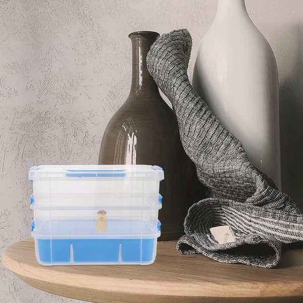 PLASTIC DESK ORGANISER FOR CREATIVE SUPPLIES WITH COMPARTMENTS