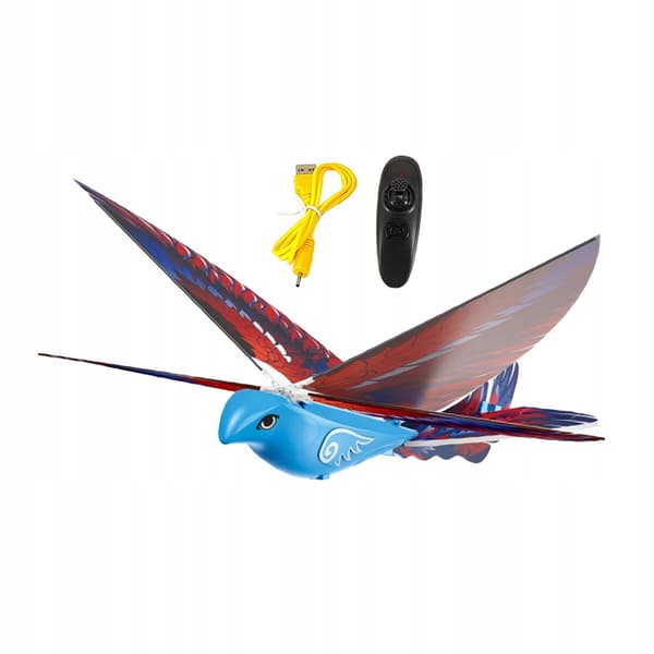 Remote-controlled flying bird toy – RC toy – Unique, realistic, flapping-wing, blue
