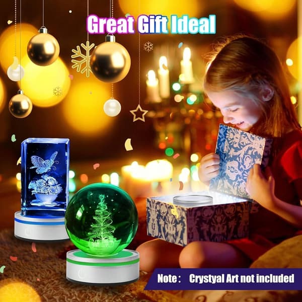 LED BASE SET OF 2 ROUND CONCAVE FLAT BASE PLATES – COLOURS AND LIGHTING