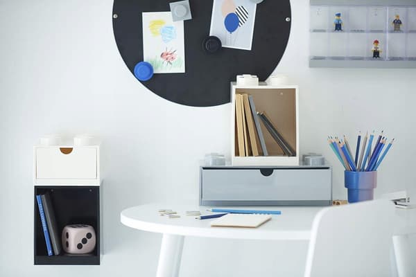LEGO Brick 4 Room Copenhagen wall shelf, light grey