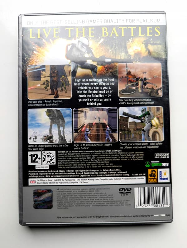 *** STAR WARS BATTLEFRONT PLAYSTATION 2 PS2 PSX *** 3AAA