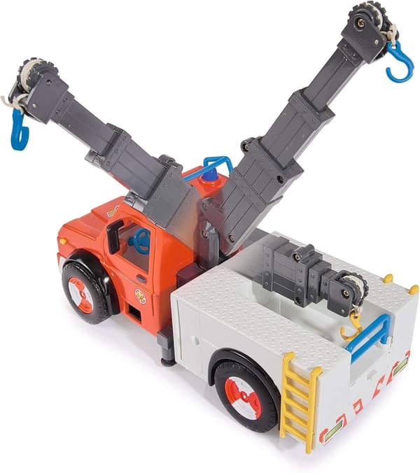 SAM PHOENIX FIRE ENGINE WITH HORSE FIGURINE, LIGHT-UP CRANE, 23 CM